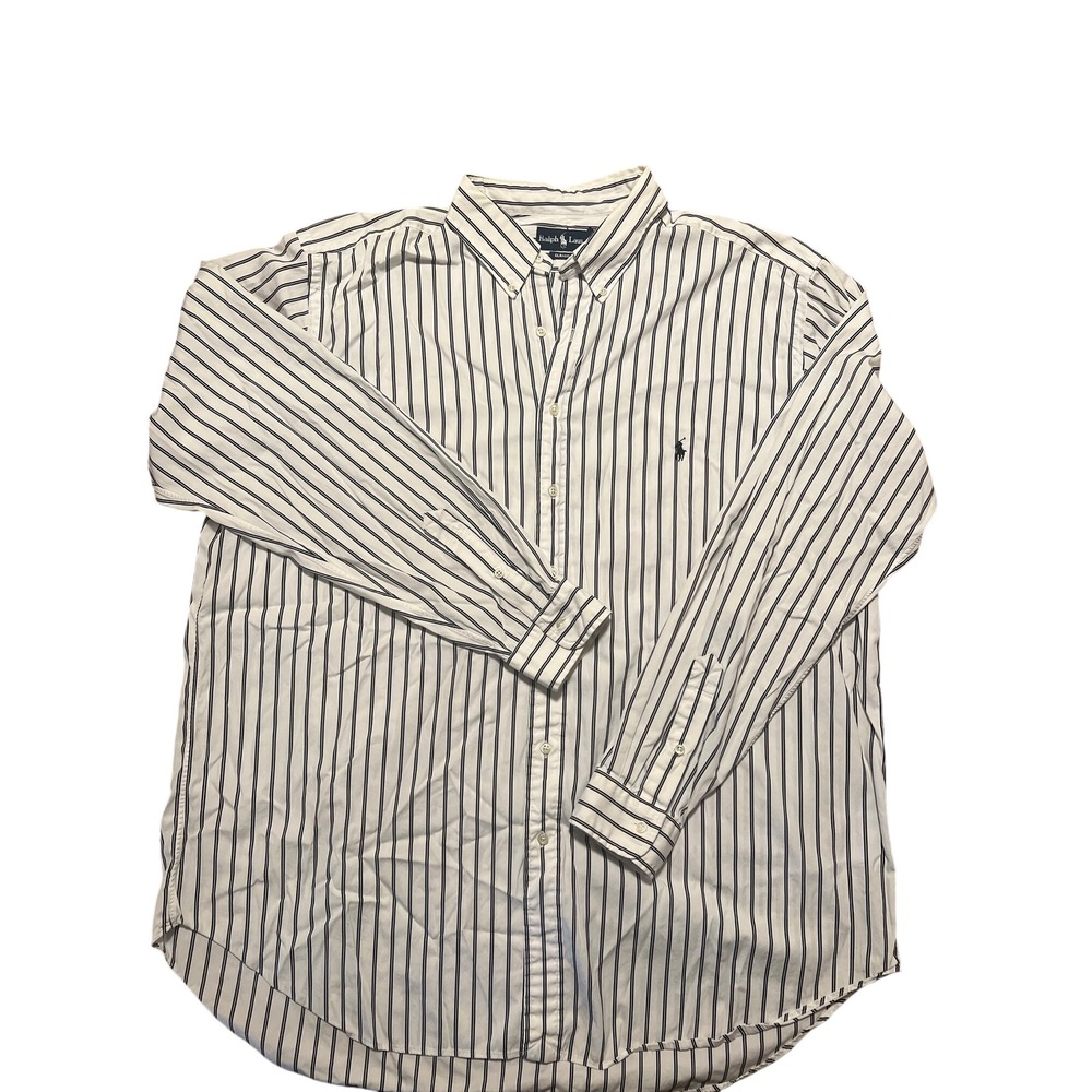 Ralph Lauren Striped Button Down Shirt Classic Fit Long Sleeve Men's Size 2XLT